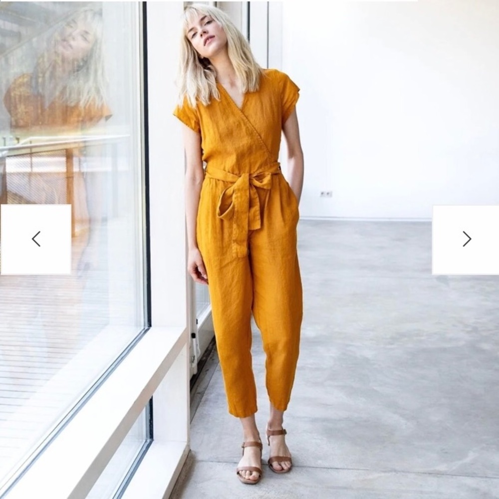 Not Perfect Linen wrap “Margaret” linen jumpsuit